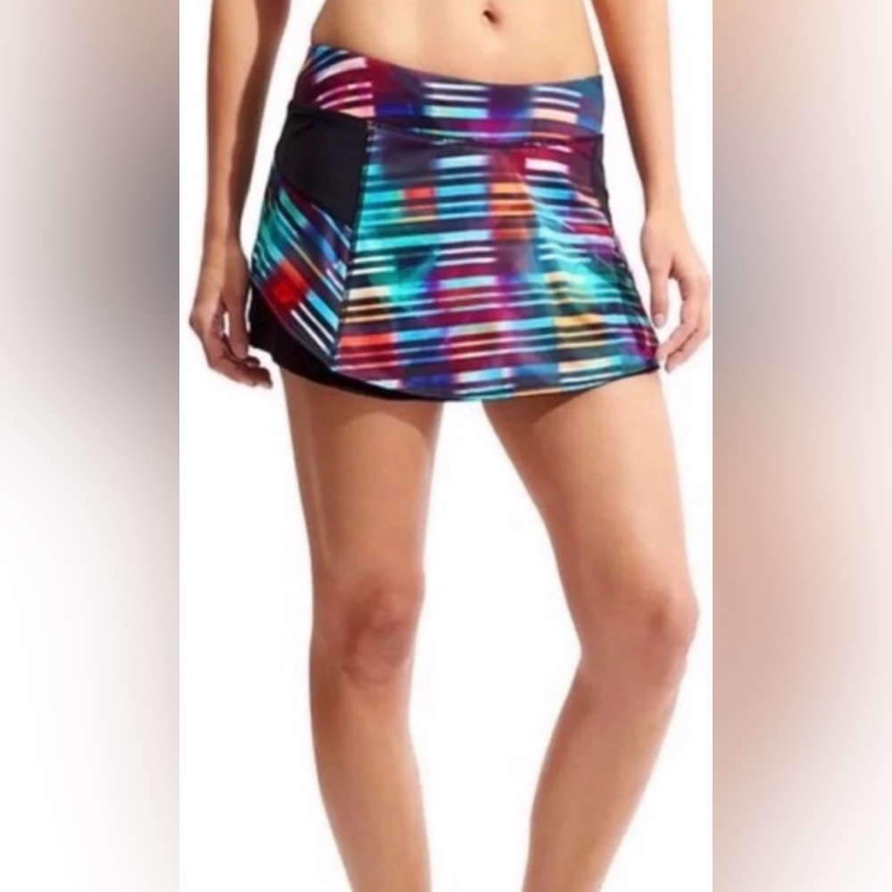 Athleta Rainbow Laser Beam Bustle Skort Skirt M